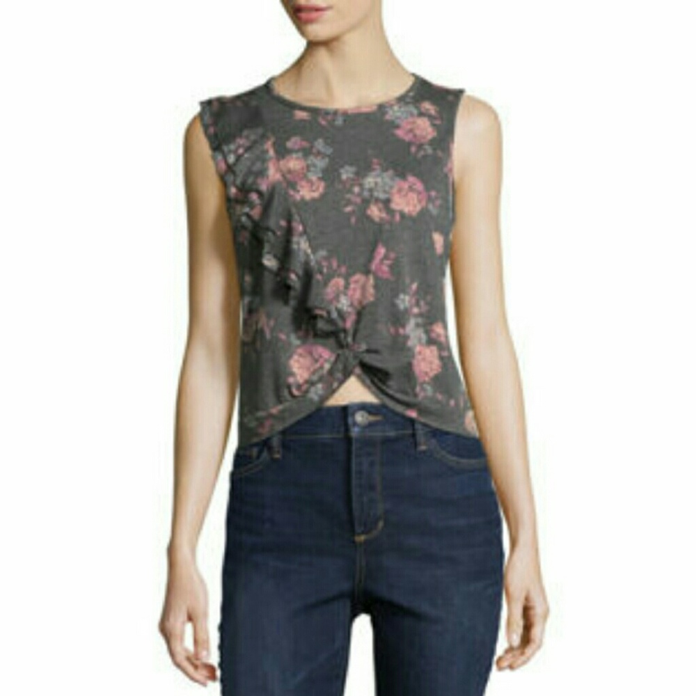 Youth in Revolt Ruffle Crop Tank Top